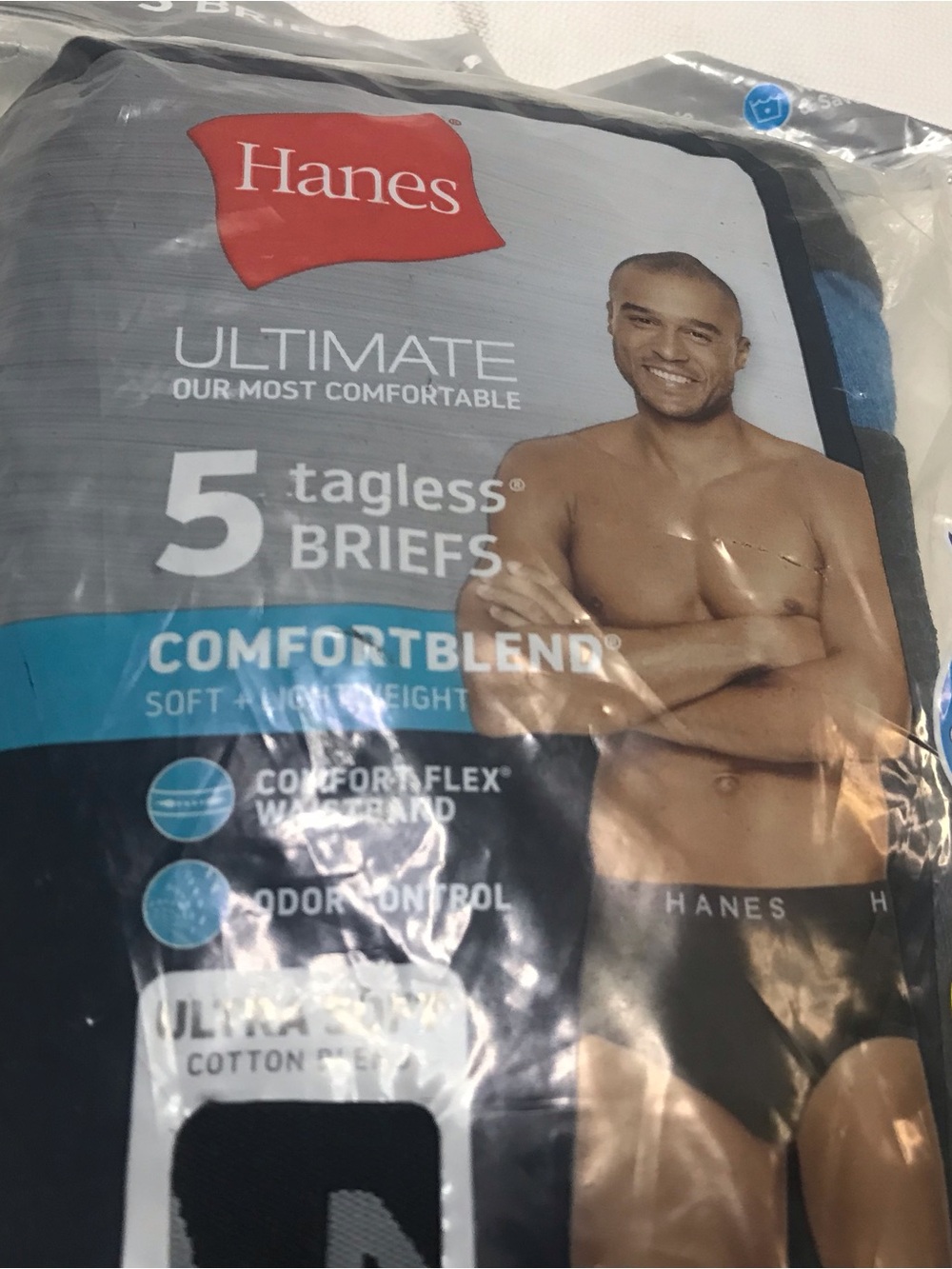 5 Pack Hanes Size L 36-38 Ultimate Tagless Brief Comfort Flex Waistband Briefs - Picture 2 of 5